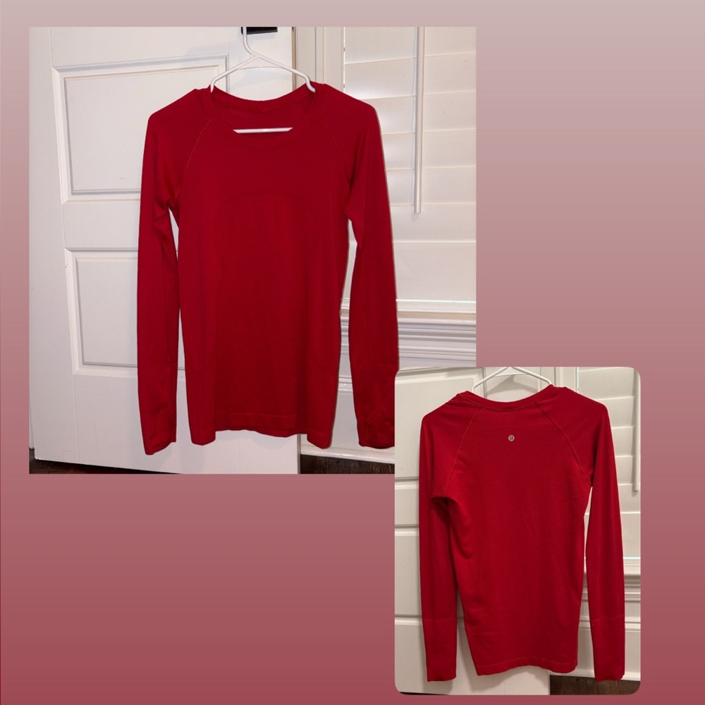 lululemon athletica Red Long Sleeve Top